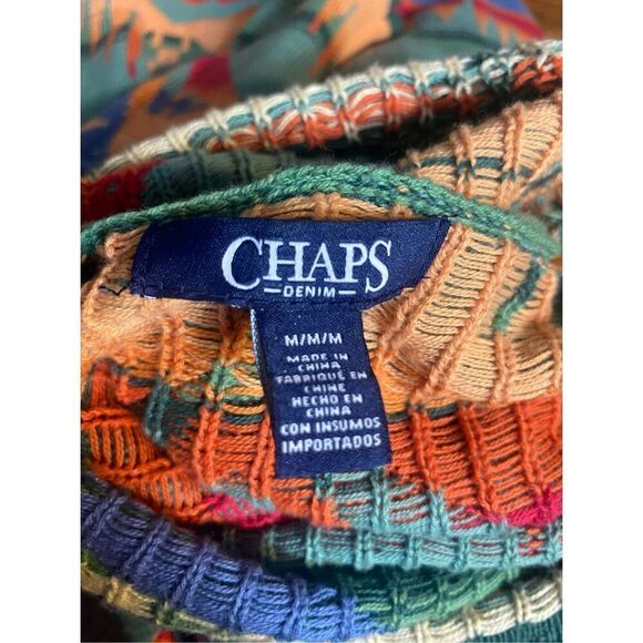 Chaps Womens Multicolor Aztec Print Funnel Neck Sweater Medium - Picture 5 of 7